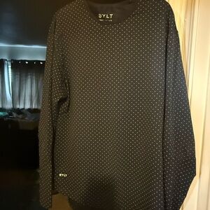 BYLT Basics Navy and White Long Sleeve Tee